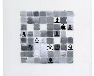 Painting of one chess match from Fischer v. Spassky