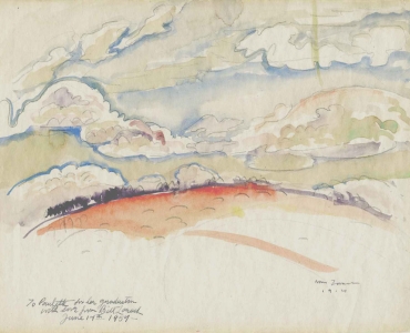 William Zorach watercolor semi-abstract landscape